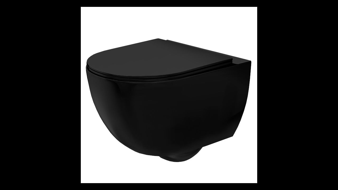 Cuvette WC suspendue Rea Carlo Mini Rimless Flat Black Mat