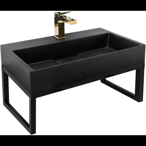 Vasque en conglomérat Goya Black Mat 70cm + Support